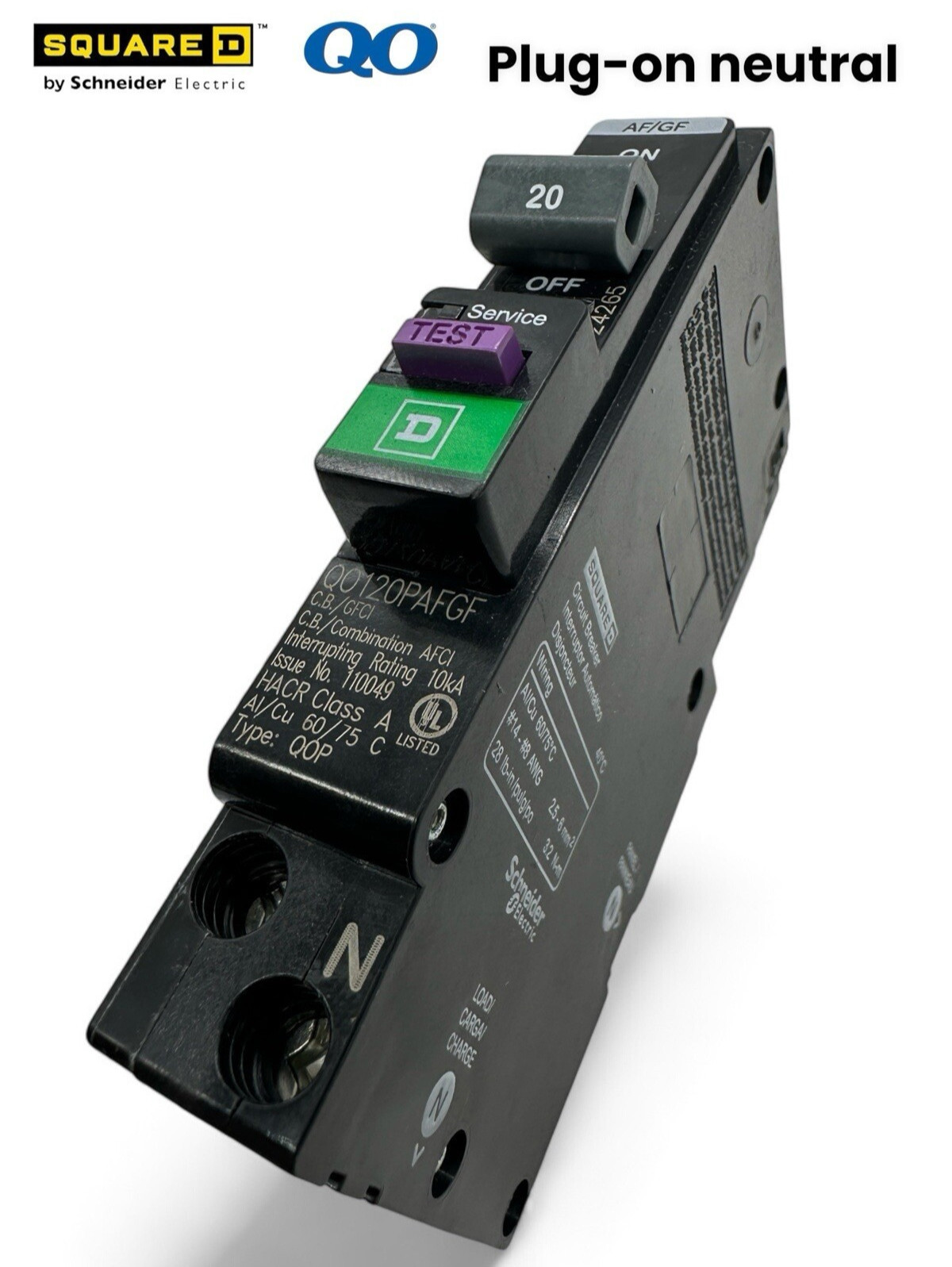 Brand New Square D / Schneider Electric QO120PAFGF Circuit Breaker