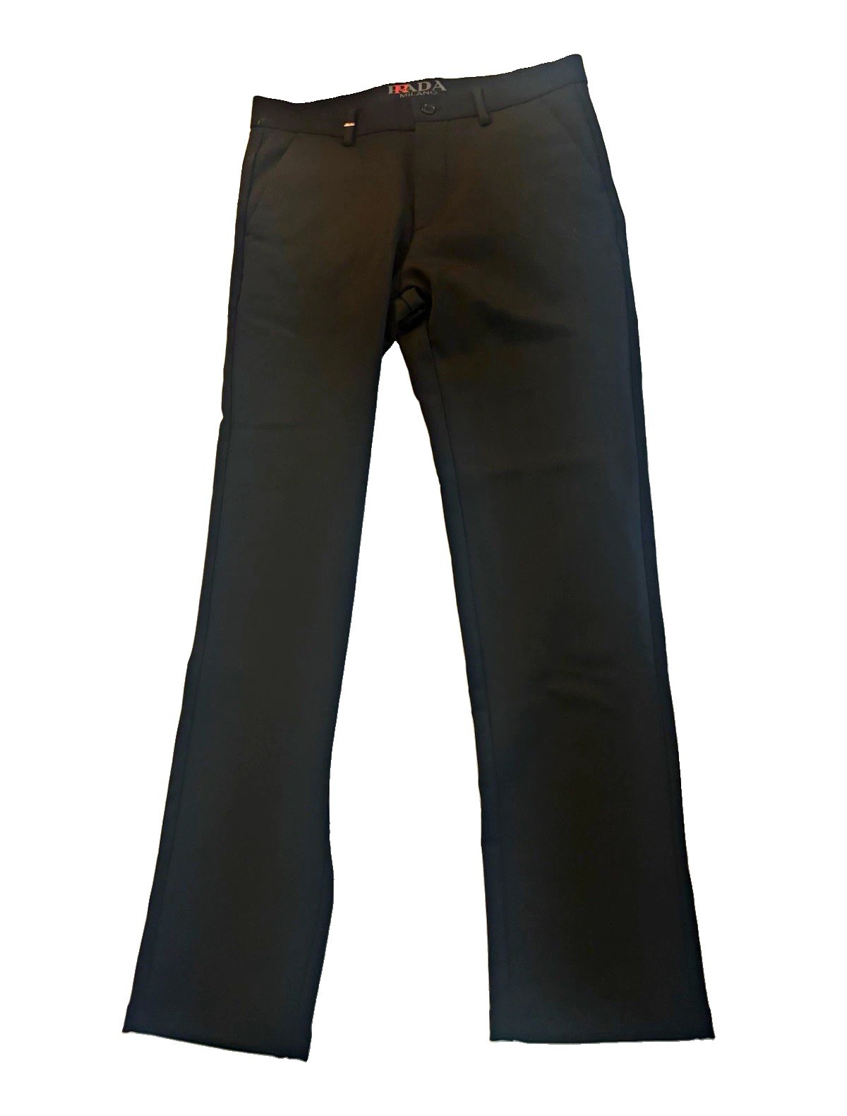 Prada Milano Men\'s Black Cotton Dress Pants Slim Straight 31x31 Prada Milano Men\'s Black Cotton Dress Pants Slim Straight 31x31
