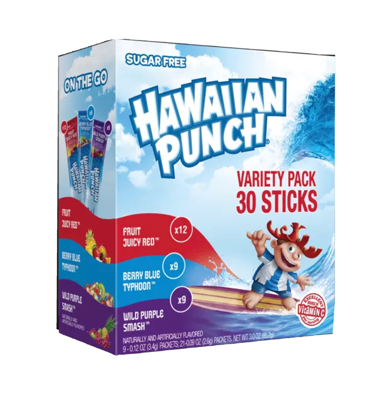 Hawaiian Punch Singles to Go Drink Mix Variety Pack 30 Sticks WITH 3 Flavors Hawaiian Punch Singles to Go Drink Mix Variety Pack 30 Sticks WITH 3 Flavors