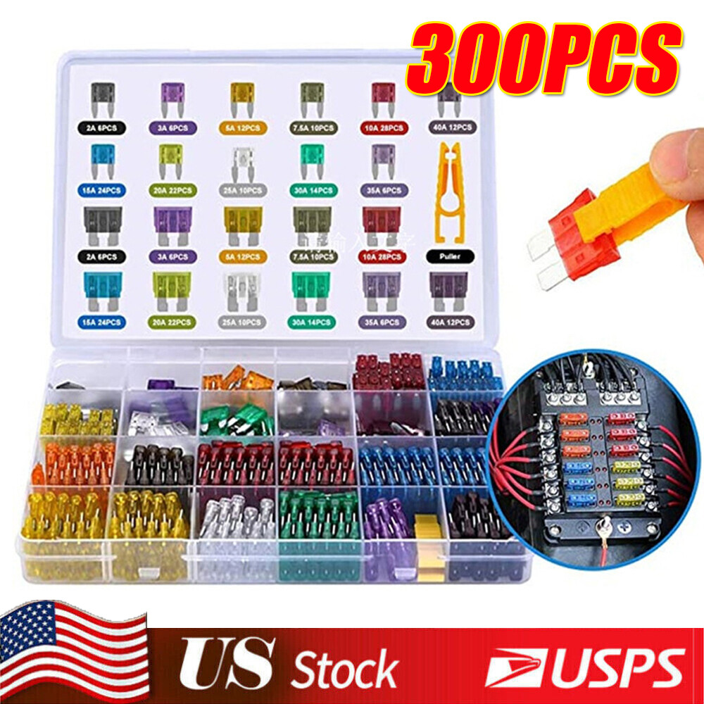 300Pcs Car Blade Fuse Assortment Assorted Kit Blade Set Auto Truck Automotive
