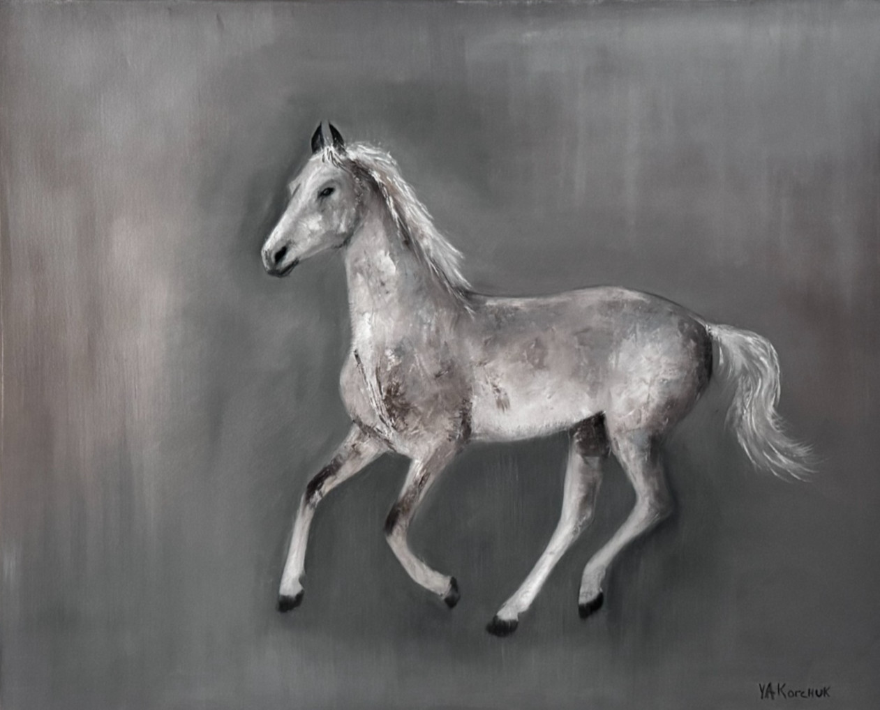ORIGINAL OIL PAINTING HORS STRETCH CANVAS SIGNED ORIGINAL OIL PAINTING HORS STRETCH CANVAS SIGNED