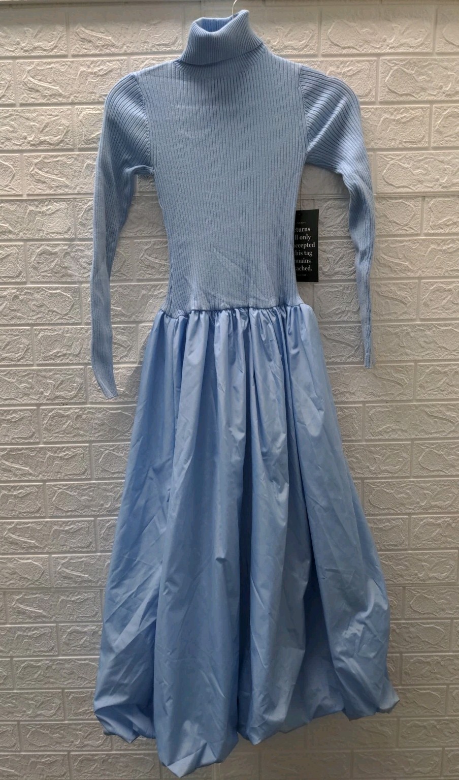 New Hyacinth House Mixed-Media Michaela Balloon Midi Dress Blue Women Size XXS New Hyacinth House Mixed-Media Michaela Balloon Midi Dress Blue Women Size XXS