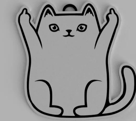 3D Printed Cat Keychain Cute Kitty Bag Charm 3D Printed Cat Keychain Cute Kitty Bag Charm