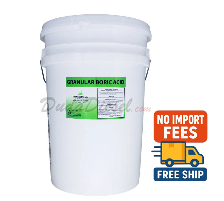 Granular Boric Acid 55 lb Heavy Duty Pail 99.9+% Pure Technical Industrial Granular Boric Acid 55 lb Heavy Duty Pail 99.9+% Pure Technical Industrial