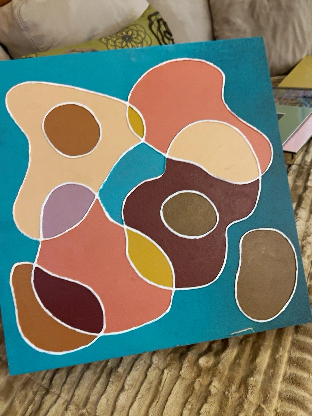 Signed Andy Lakey abstract Geometric Color Block Canvas Painting Original 2021 Signed Andy Lakey abstract Geometric Color Block Canvas Painting Original 2021