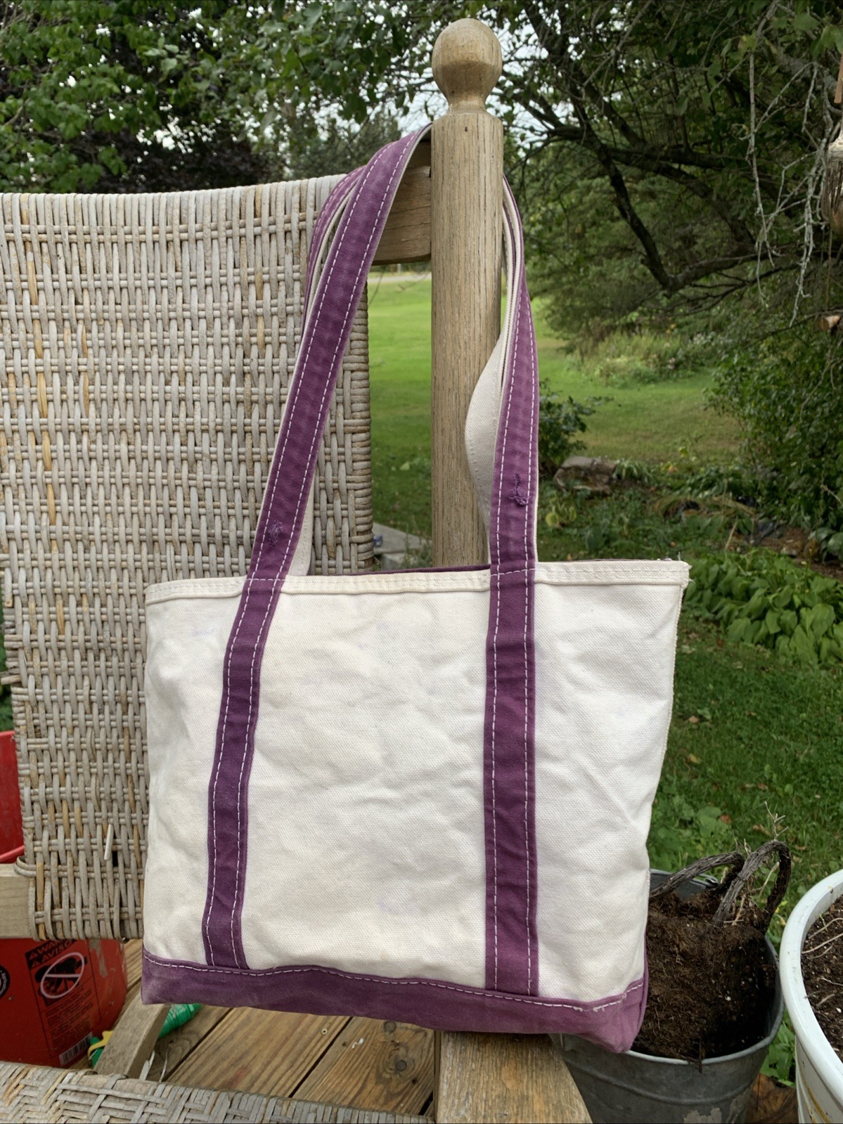 L.L. Bean Boat & Tote Bag Purple/Plum Vintage Late 80s-90s 12”L x 10”H L.L. Bean Boat & Tote Bag Purple/Plum Vintage Late 80s-90s 12”L x 10”H