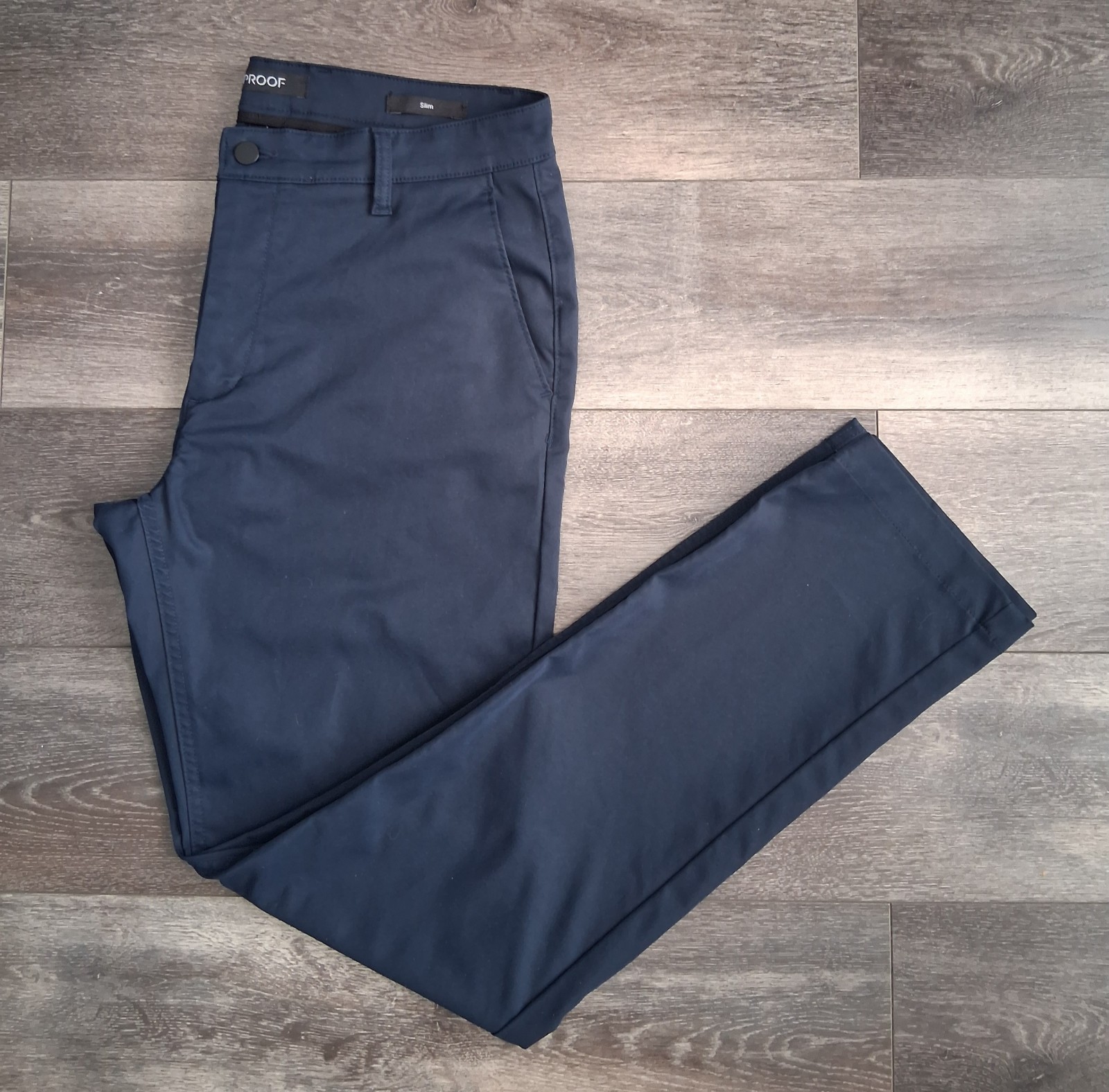 Huckberry Proof Nomad Slim-Fit Chino Pants Stretch Navy Blue Size 34x32 