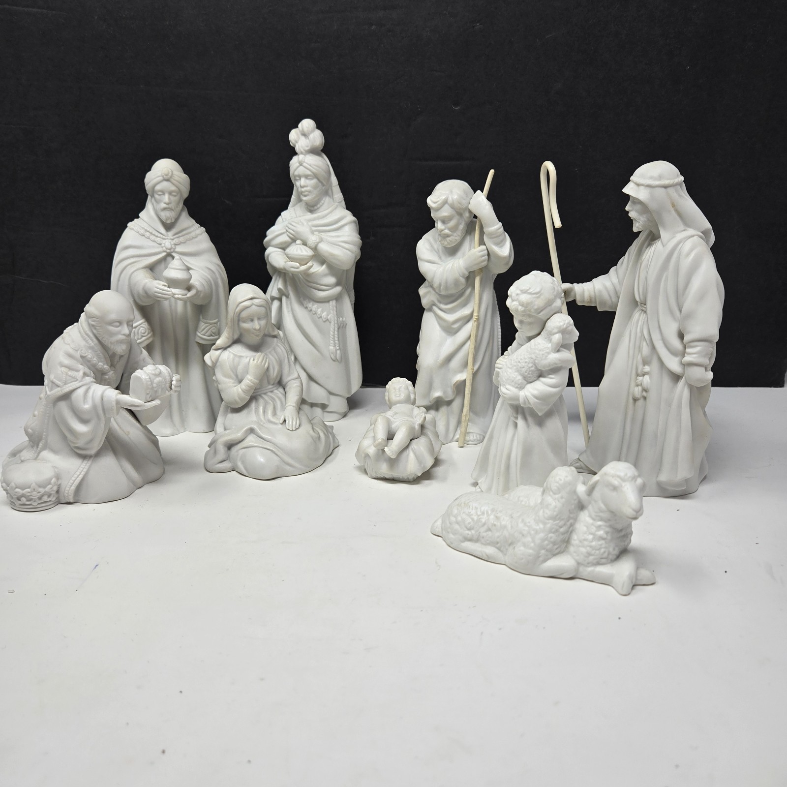 VTG AVON Nativity Collectibles 1980s Porcelain Figures Original Box 9 Piece Set