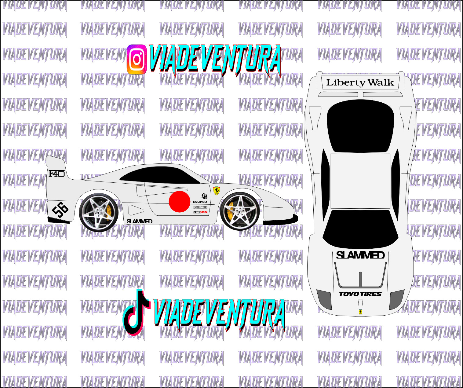 Slammed 1/64 Ferrar F40 WHITE TONER Universal Waterslide Decal for Hot