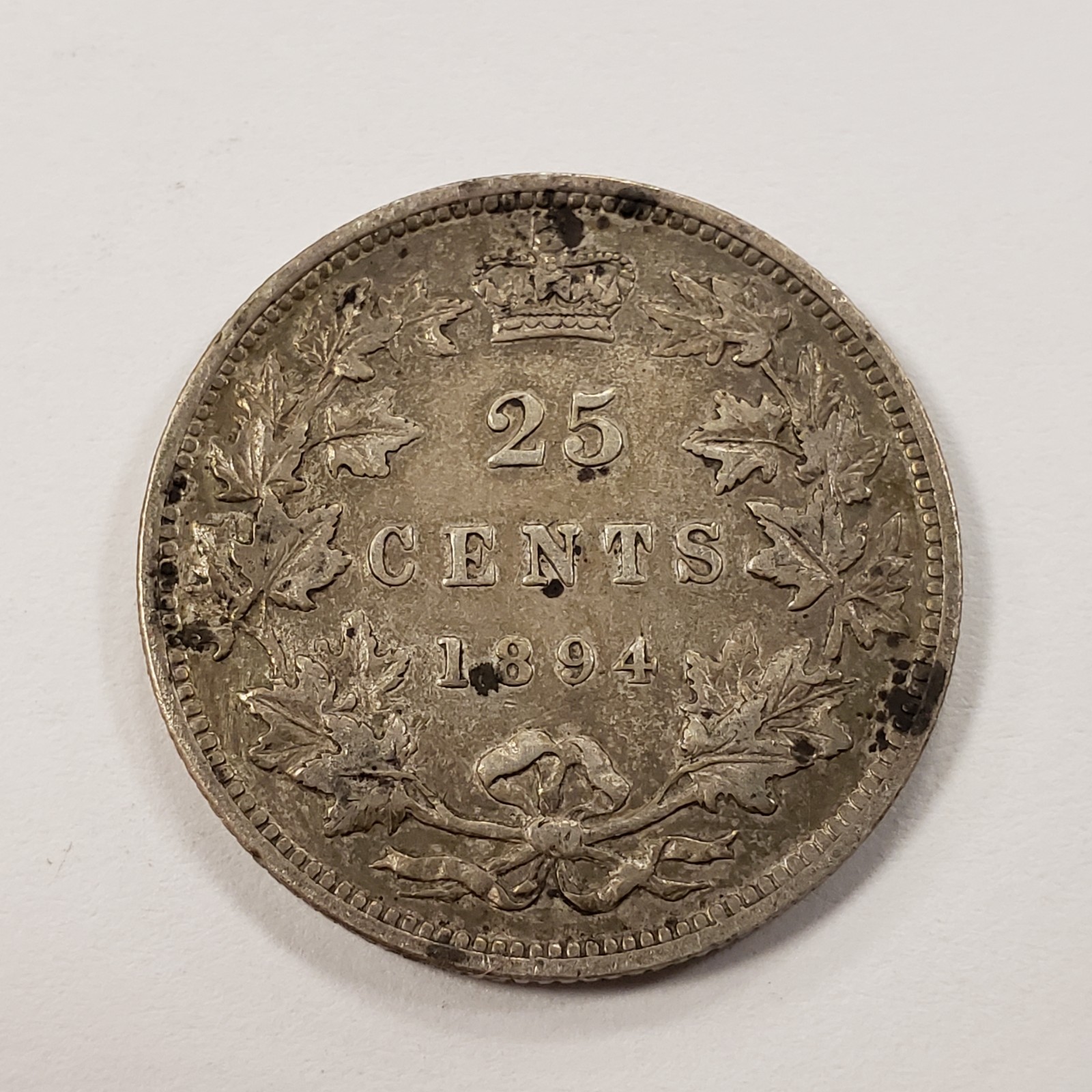 1894 25c Canada Twenty Five Cents .1728 ASW - XF - KM5 - SKU-Q5728