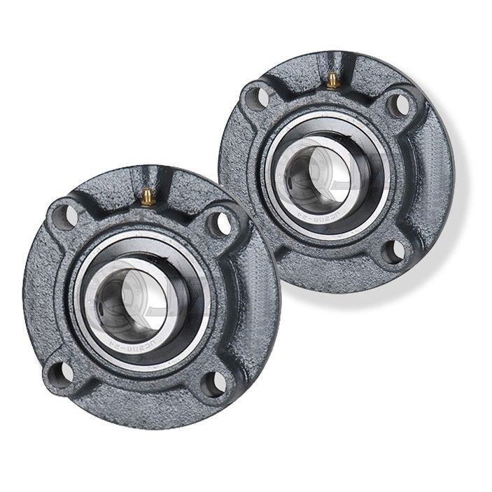 2x 40 mm 4-Bolt Piloted Flange Cast Iron UCFC208 Mounted Bearing UC208+FC208