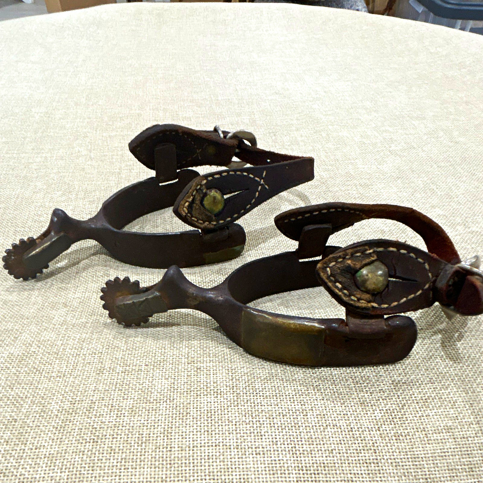 Rare Mid-20th Century David Bridges Hand-Forged Texas Custom Ranch Spurs