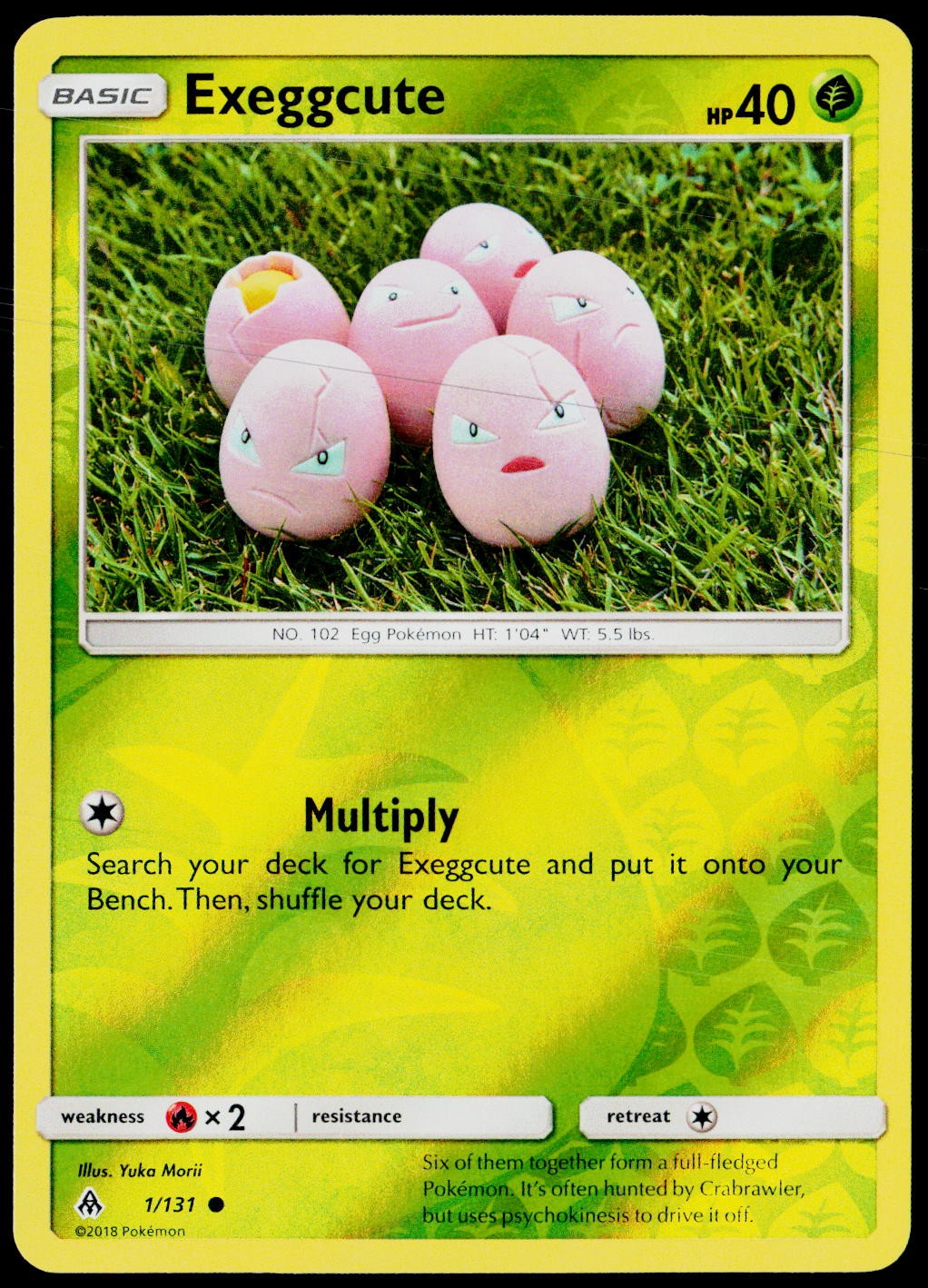Exeggcute 1/131 Common Forbidden Light Pokemon Reverse Holo Near Mint Exeggcute 1/131 Common Forbidden Light Pokemon Reverse Holo Near Mint