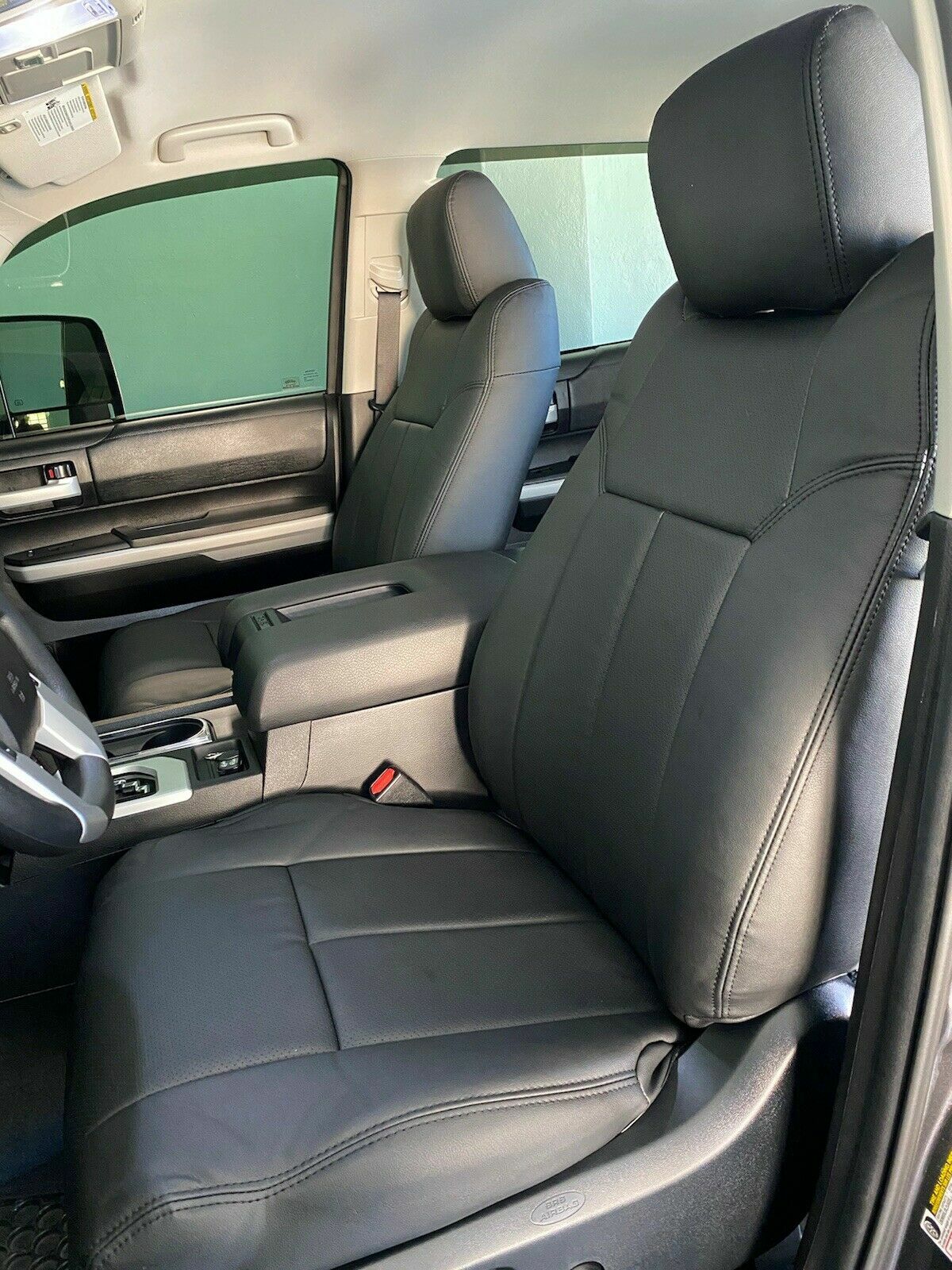 Clazzio Leather Black Custom Seat Covers for 2014-2021 Toyota Tundra Crewmax