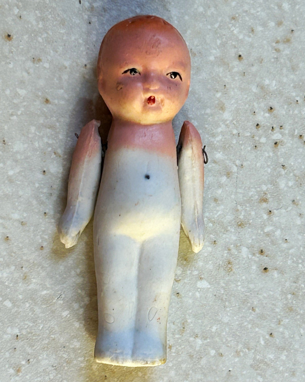 Vintage Japanese bisque doll figurine miniature 3 inch collectible Vintage Japanese bisque doll figurine miniature 3 inch collectible