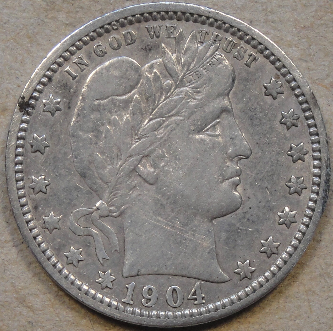 1904-O Barber Quarter 25c XF as Pictured L3-2 1904-O Barber Quarter 25c XF as Pictured L3-2