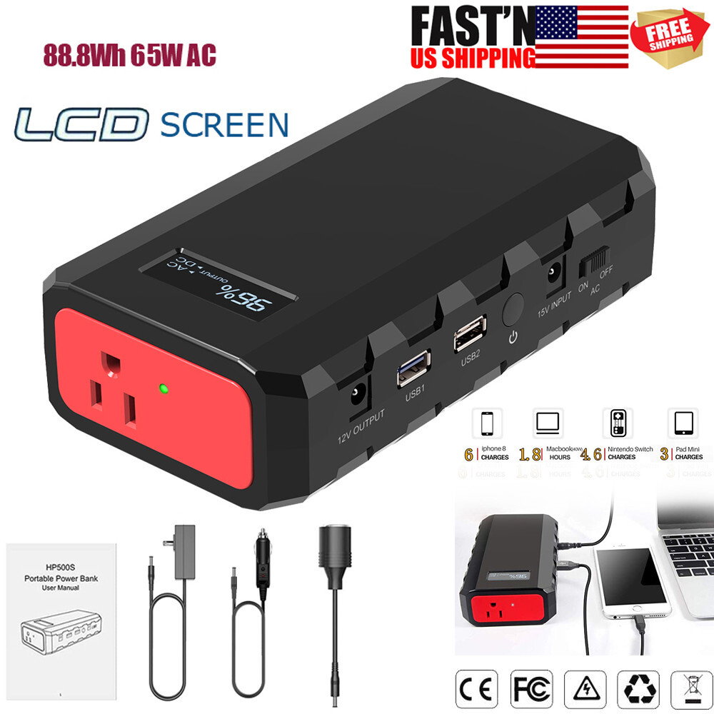 Portable Power Station 65W AC DC Outlet Fast Charger Camping Battery Power Bank Portable Power Station 65W AC DC Outlet Fast Charger Camping Battery Power Bank