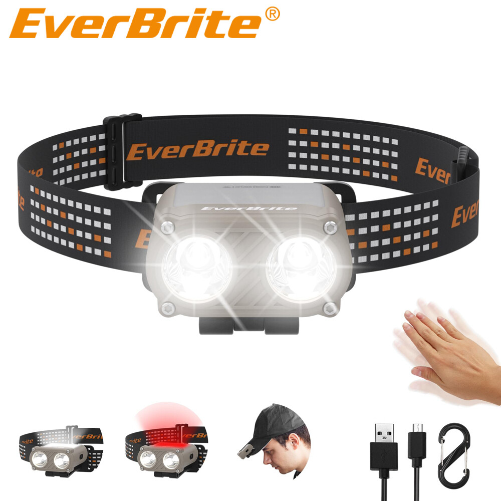 EverBrite 2-in-1 Rechargeable Headlamps LED Adjustable Head Lamp w/Motion Sensor EverBrite 2-in-1 Rechargeable Headlamps LED Adjustable Head Lamp w/Motion Sensor
