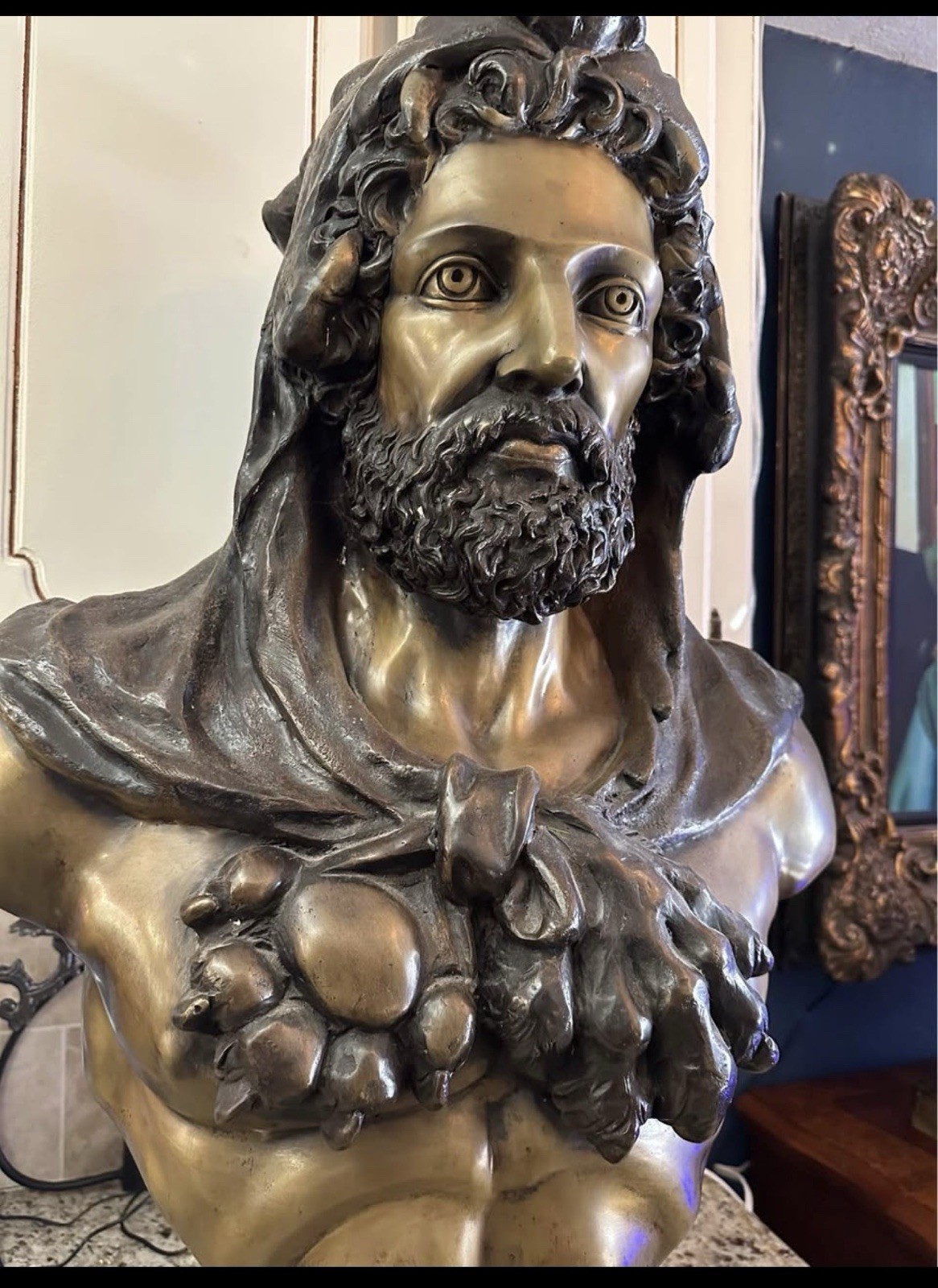 huge Hercules Bust Bronze huge Hercules Bust Bronze