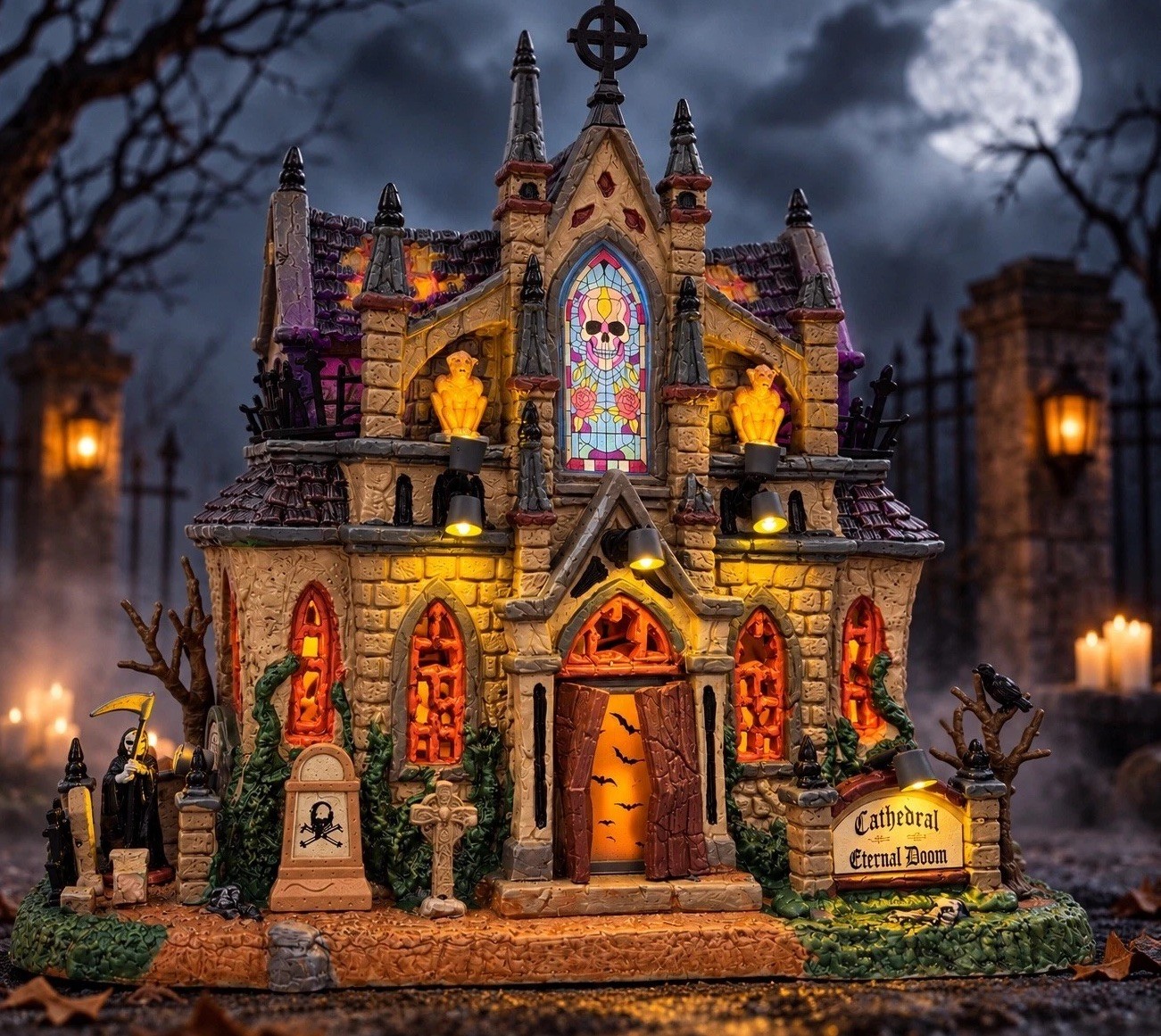 Lemax Spooky Town Cathedral of Eternal Doom Michael's Exclusive Lighted HTF Lemax Spooky Town Cathedral of Eternal Doom Michael's Exclusive Lighted HTF
