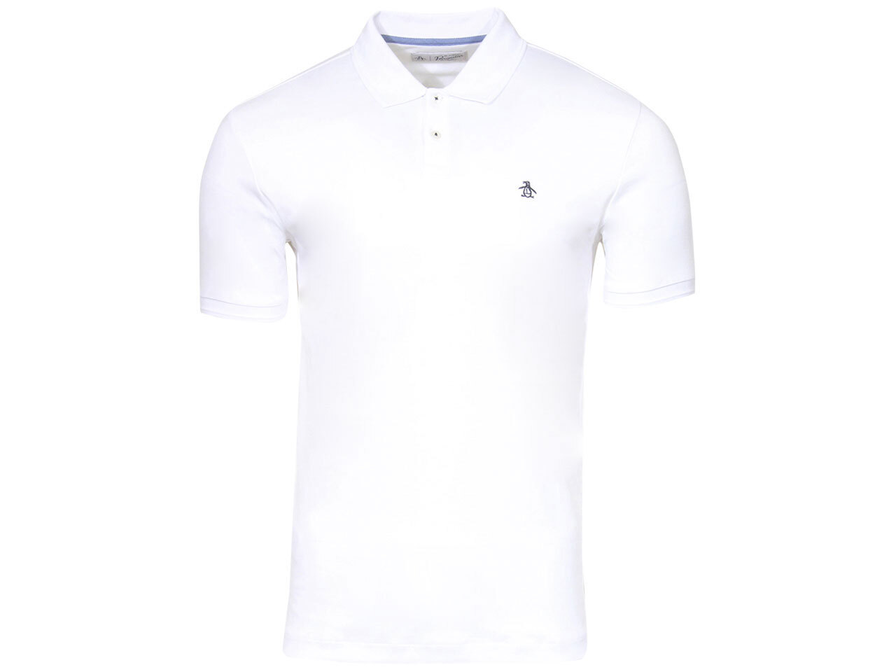 Original Penguin Men\'s Interlock Polo Shirt Short Sleeve Bright White