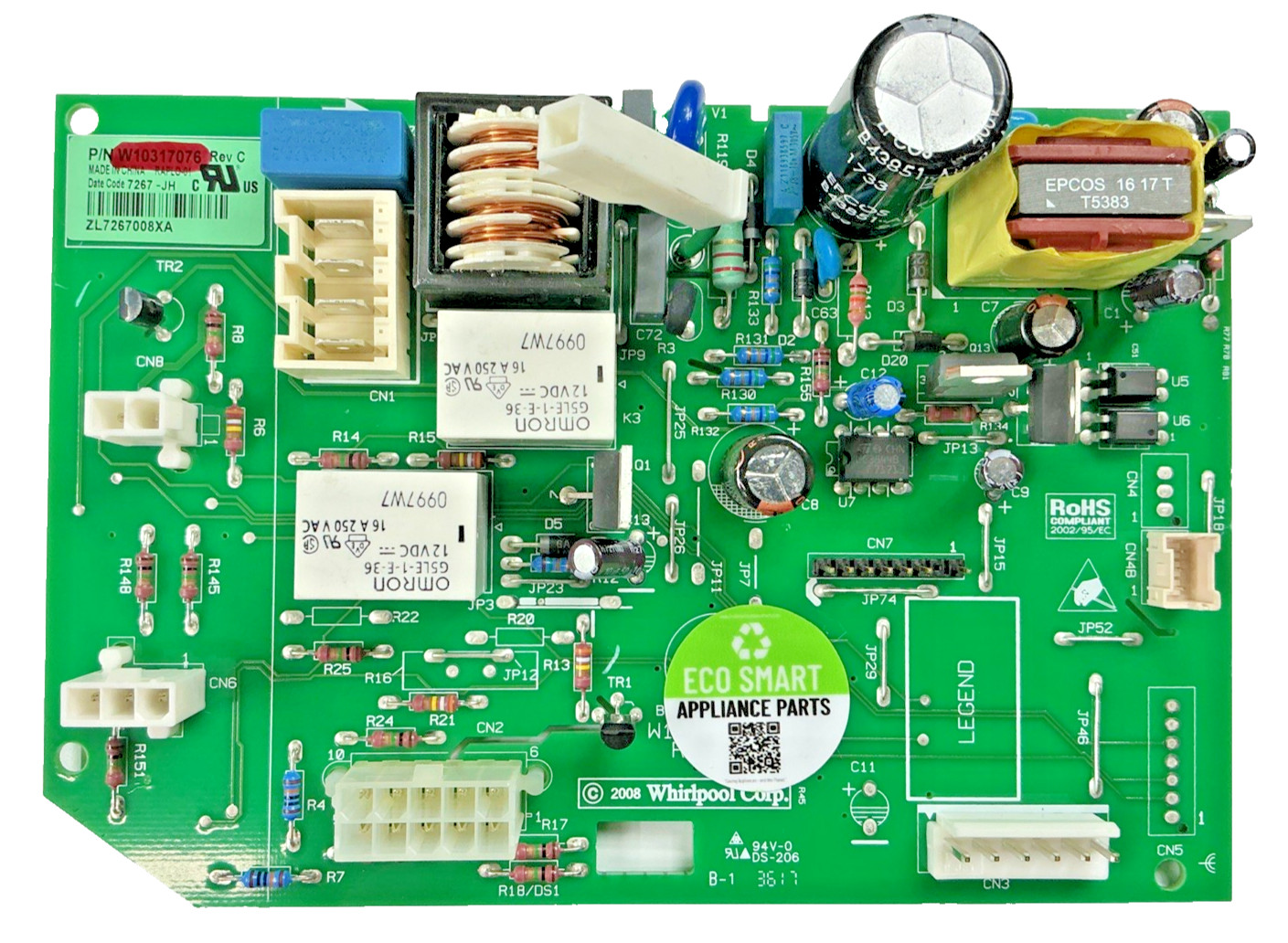 W10317076 OEM Whirlpool Refrigerator Main Control Board Replacement