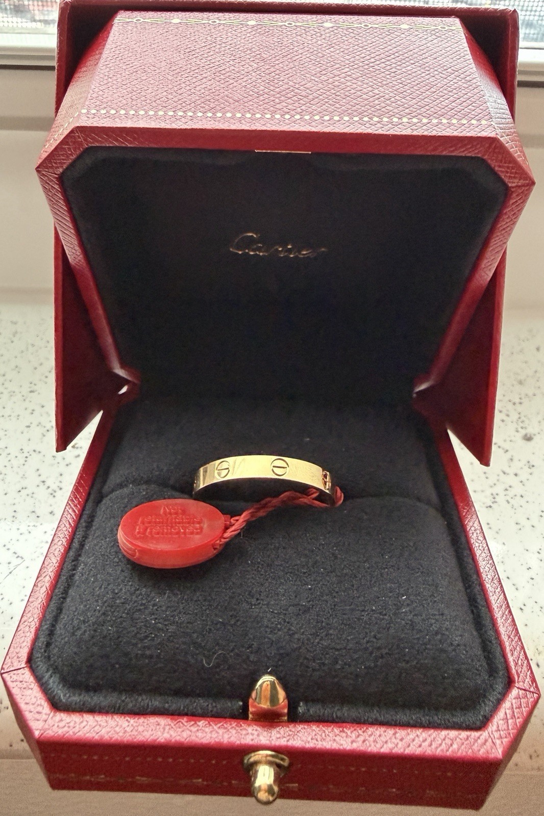 Authentic Cartier LOVE Small Ring 18K Yellow Gold Size 68 New Full Set