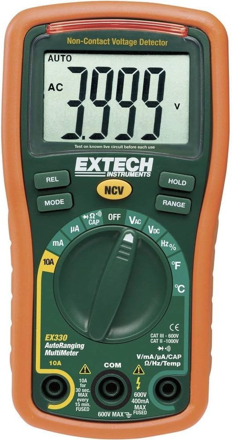 EX330 Autoranging Mini Multimeter, 12-Function, NCV, Type K