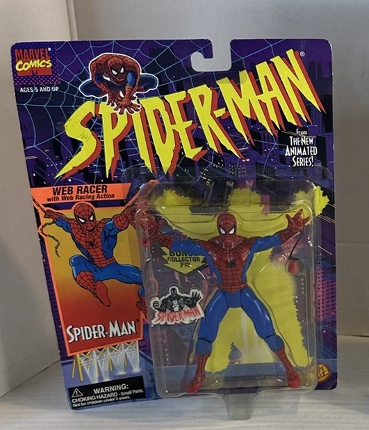 1994 Marvel Spider-Man Web  Racer Spider Man Action Figure ToyBiz New Vintage