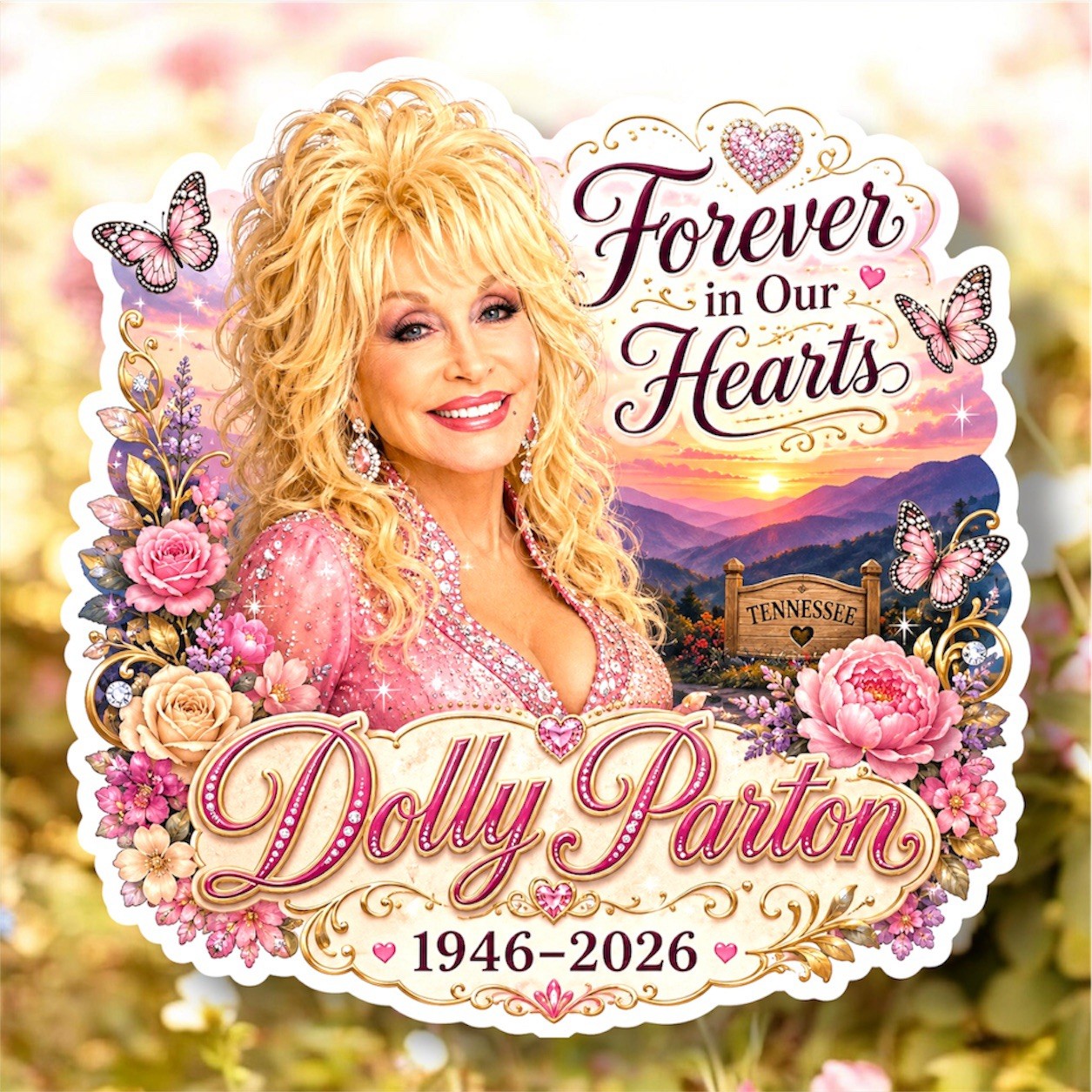 Dolly Parton Memorial Sticker 1946-2026 Forever In Our Hearts Country Music 2.5” Dolly Parton Memorial Sticker 1946-2026 Forever In Our Hearts Country Music 2.5”