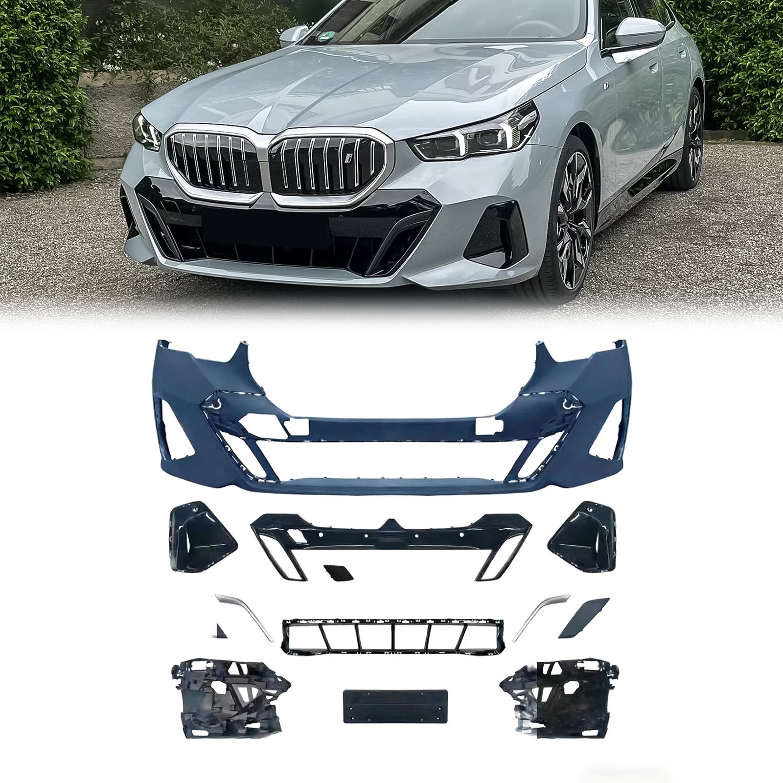 M Tech Style Front Bumper Body Kit Fits 2024-2025 BMW 5 Series i5 G60
