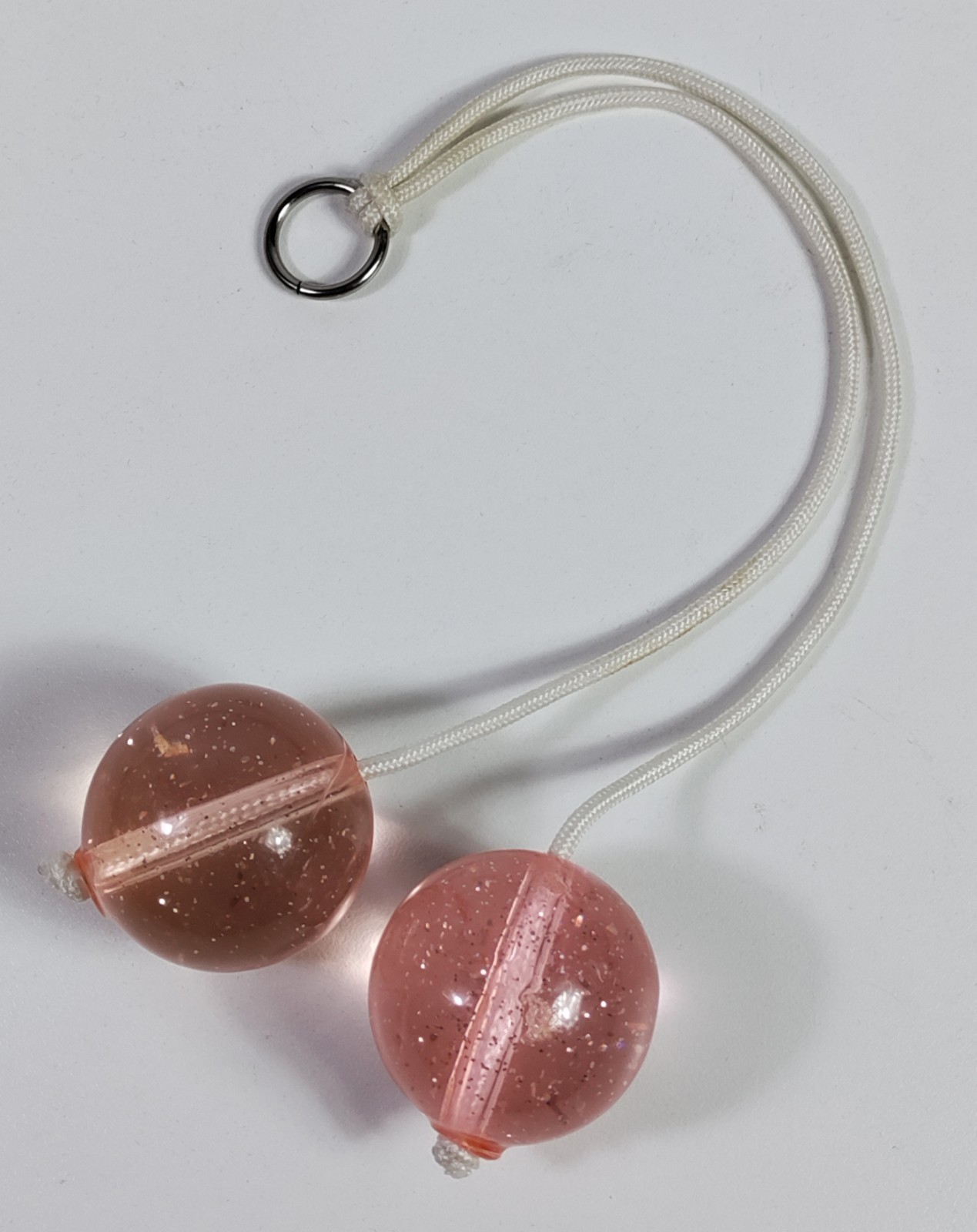 Vintage Original Pink Glitter Klik Klacks Clackers Click Clacks With Metal Ring Vintage Original Pink Glitter Klik Klacks Clackers Click Clacks With Metal Ring