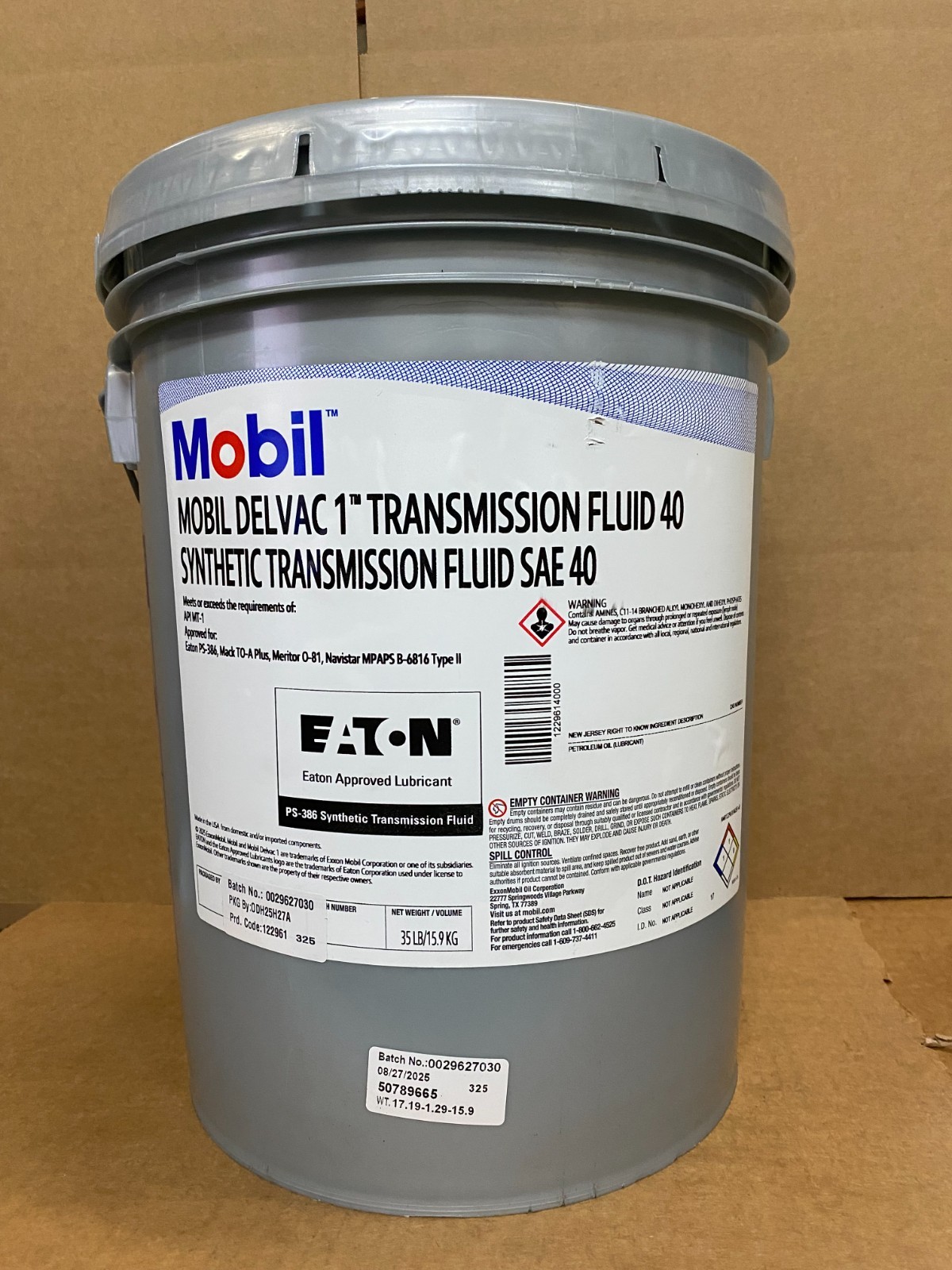 Mobil Delvac 1 Transmission Fluid 40 (5 Gal. Pail) Mobil Delvac 1 Transmission Fluid 40 (5 Gal. Pail)