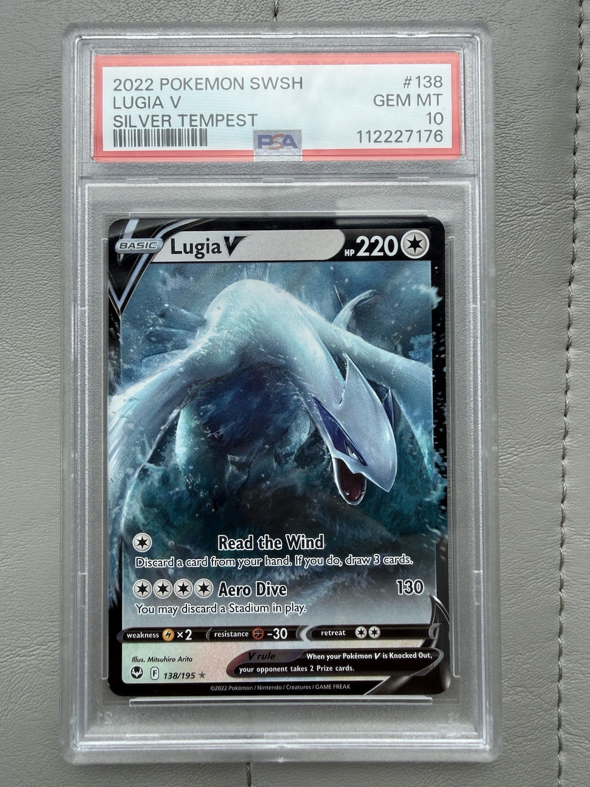 Lugia v 138/195SWSH12 Sword & Shield Silver Tempest Holo Card PSA 10 Gem Mint Lugia v 138/195SWSH12 Sword & Shield Silver Tempest Holo Card PSA 10 Gem Mint