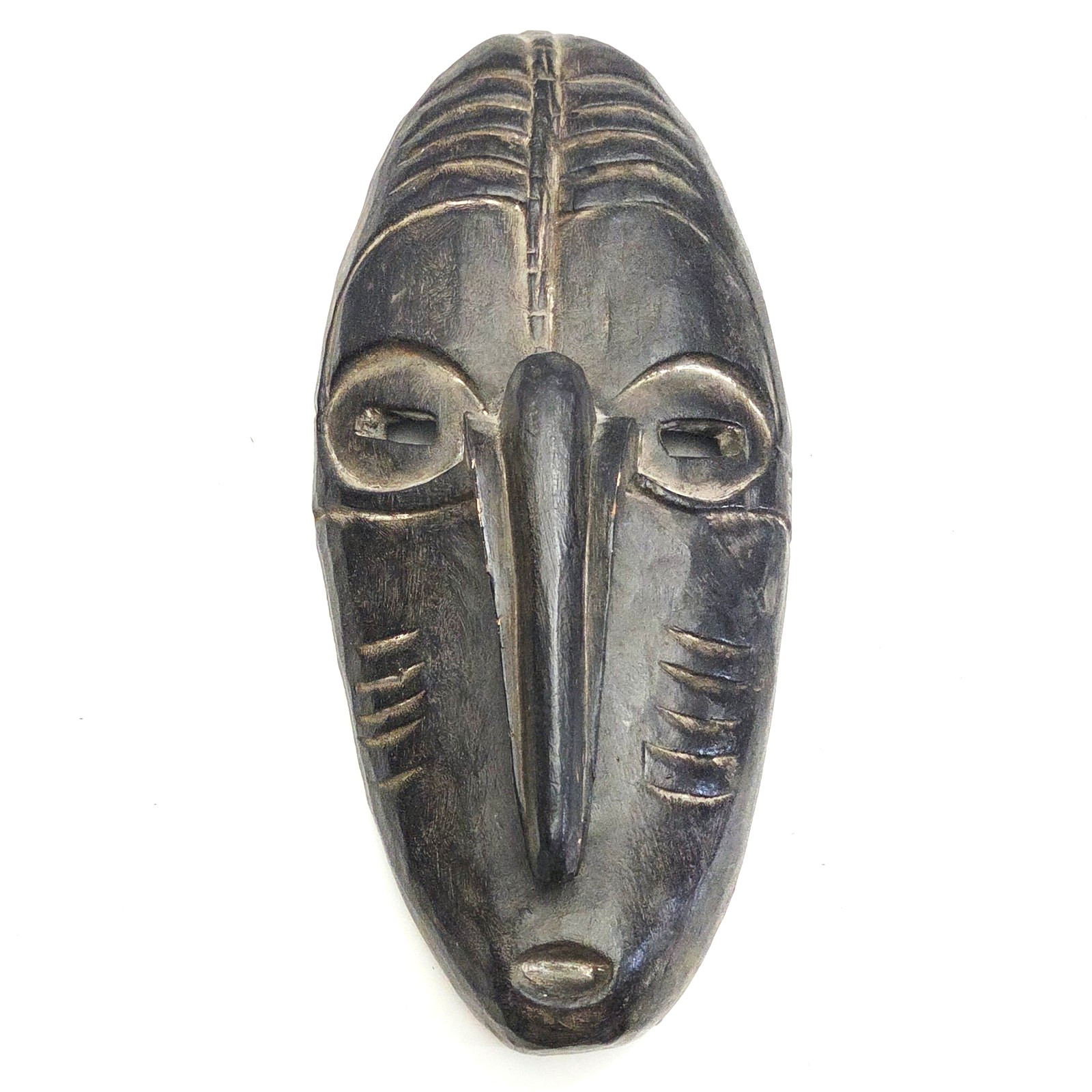 Vintage Hand Carved Wood Mask Long Nose Primitive Folk Art Tribal Wall Decor 17