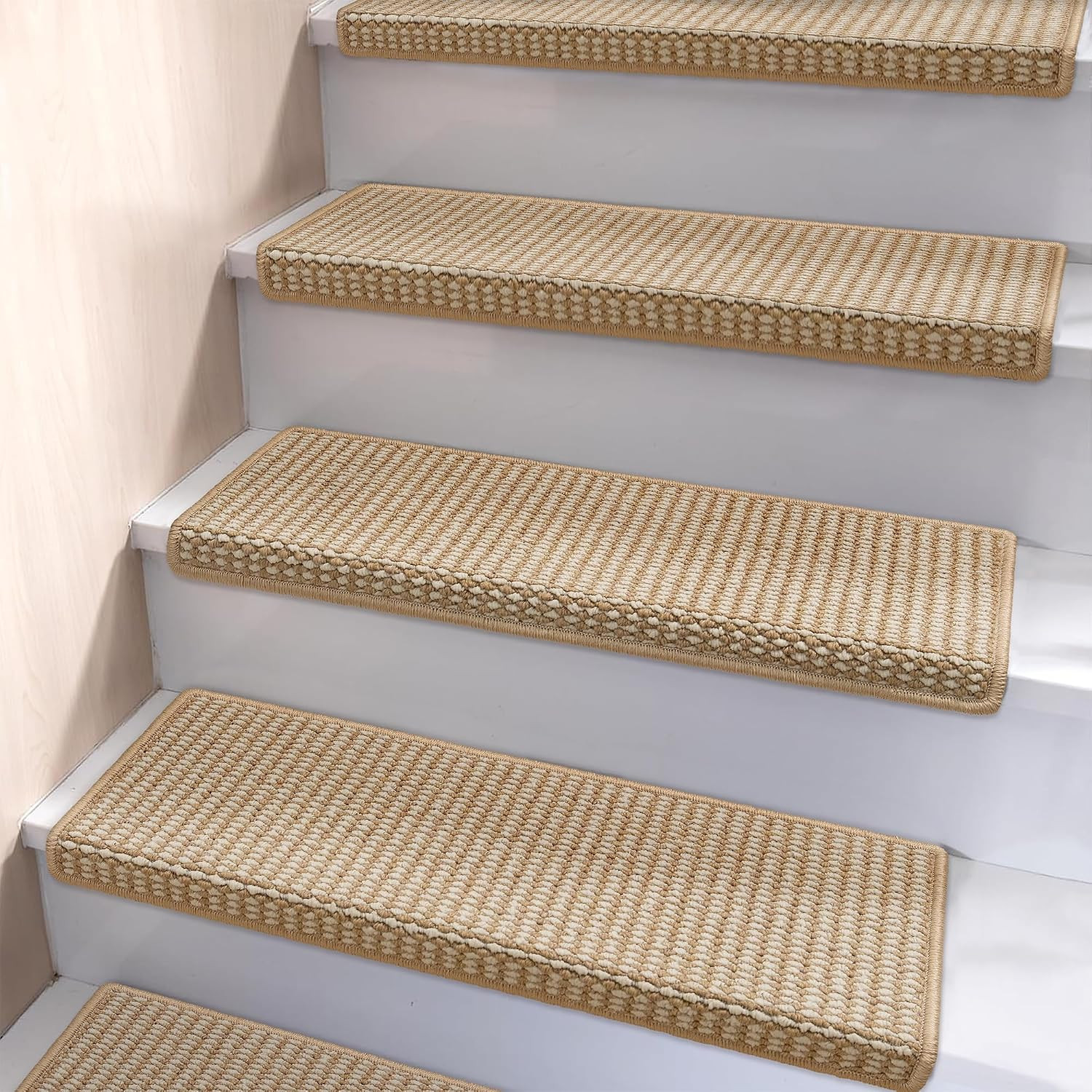 Brakki Bullnose Carpet Stair Treads, Stair Treads for Wooden Steps, 14Pcs Brakki Bullnose Carpet Stair Treads, Stair Treads for Wooden Steps, 14Pcs