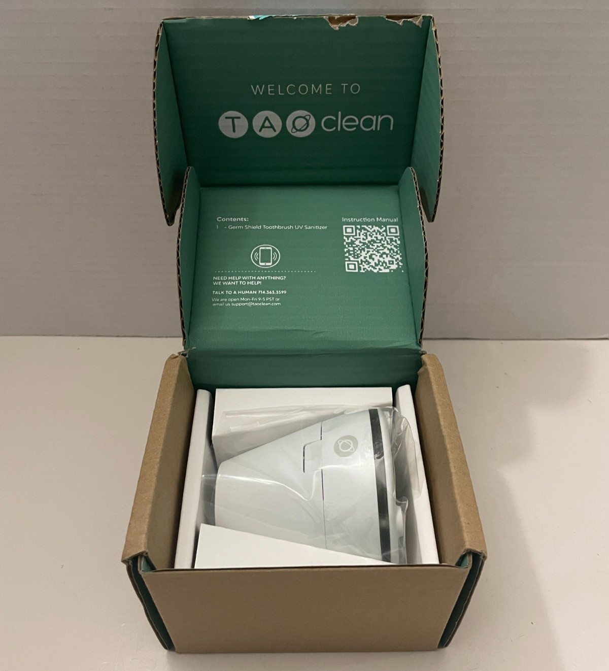 -Open Box- TAO Clean Germ Shield Travel Toothbrush UV Sanitizer White -Open Box- TAO Clean Germ Shield Travel Toothbrush UV Sanitizer White