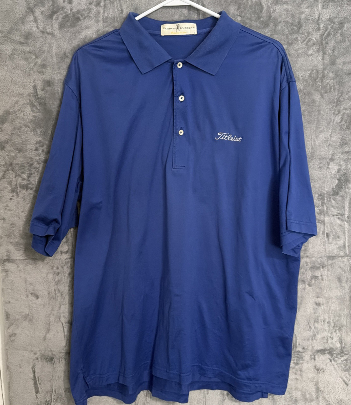 Vintage Fairway & Greene Titleist Golf Polo Men\'s XL Royal Blue Cotton