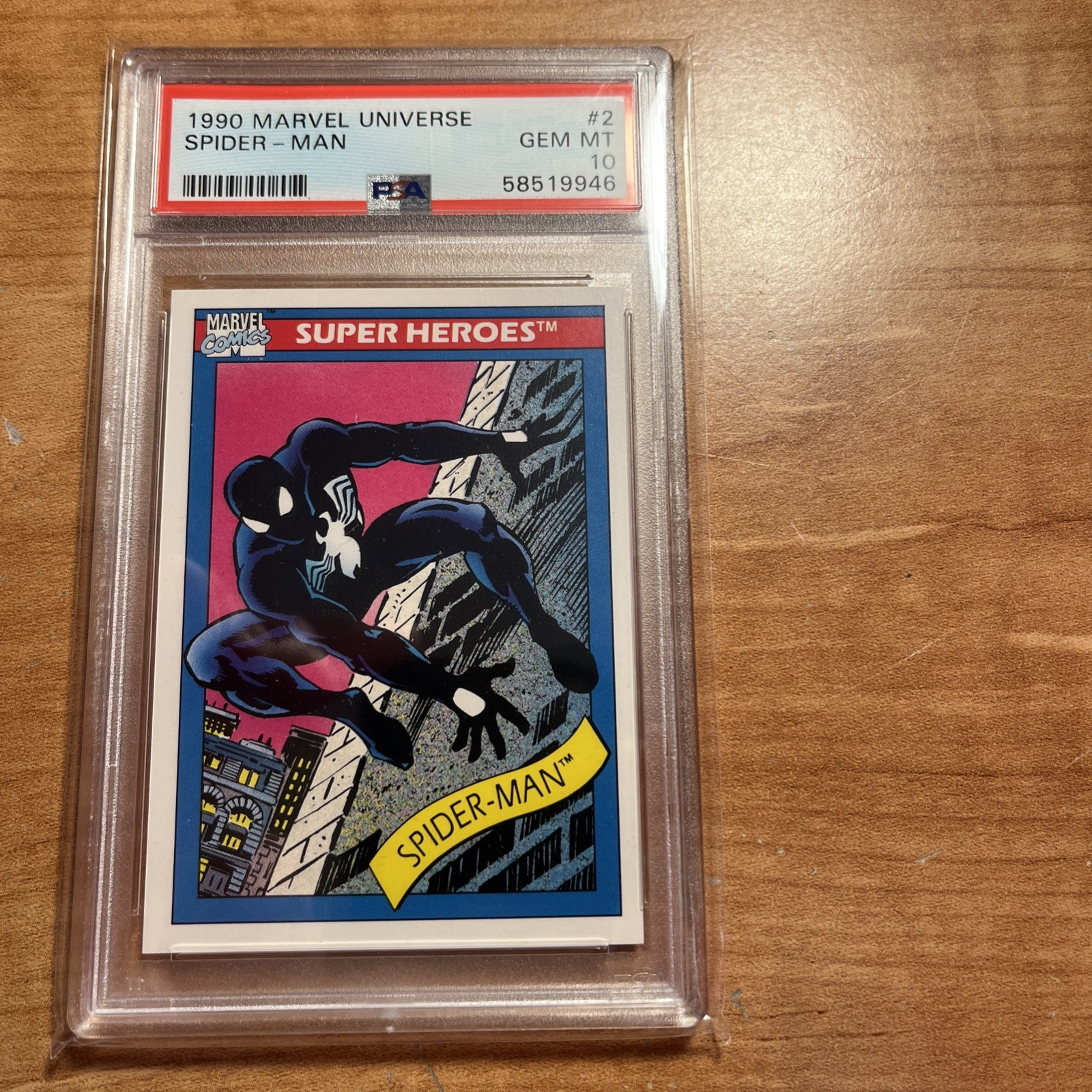 1990 Marvel Universe Impel Spider-Man #2 PSA 10 GEM MINT Black Suit 1990 Marvel Universe Impel Spider-Man #2 PSA 10 GEM MINT Black Suit
