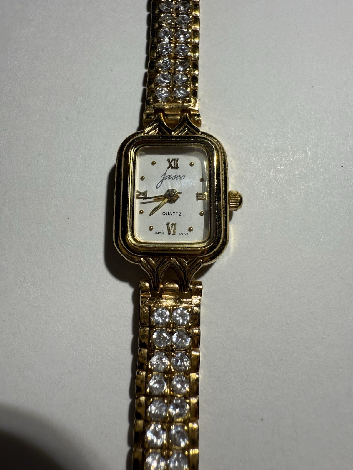 Vintage Jasco Ladies Quartz Gold-gilt Over Sterling Silver (Vermeil) White Face Vintage Jasco Ladies Quartz Gold-gilt Over Sterling Silver (Vermeil) White Face