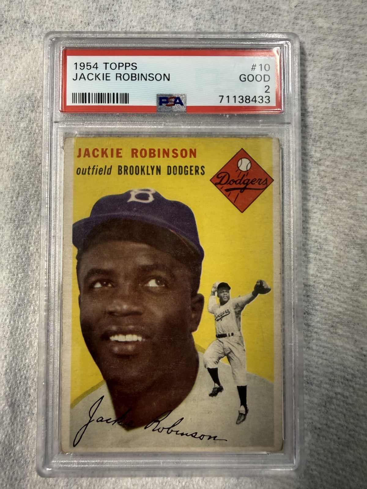 1954 Topps - #10 Jackie Robinson - PSA 2