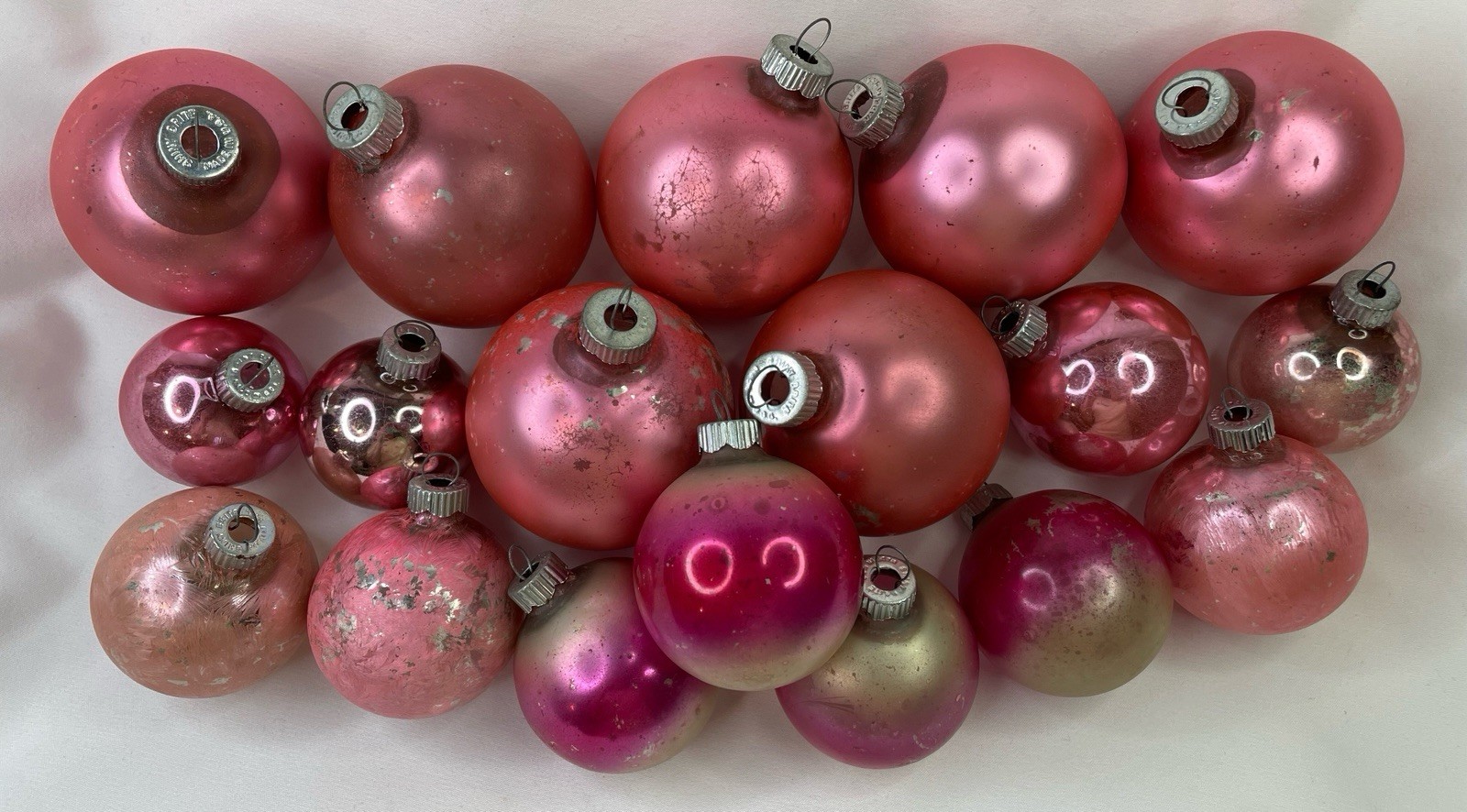 Mixed Lot Vintage 18 Pink Shiny Brite Christmas Ball Ornaments Mixed Lot Vintage 18 Pink Shiny Brite Christmas Ball Ornaments
