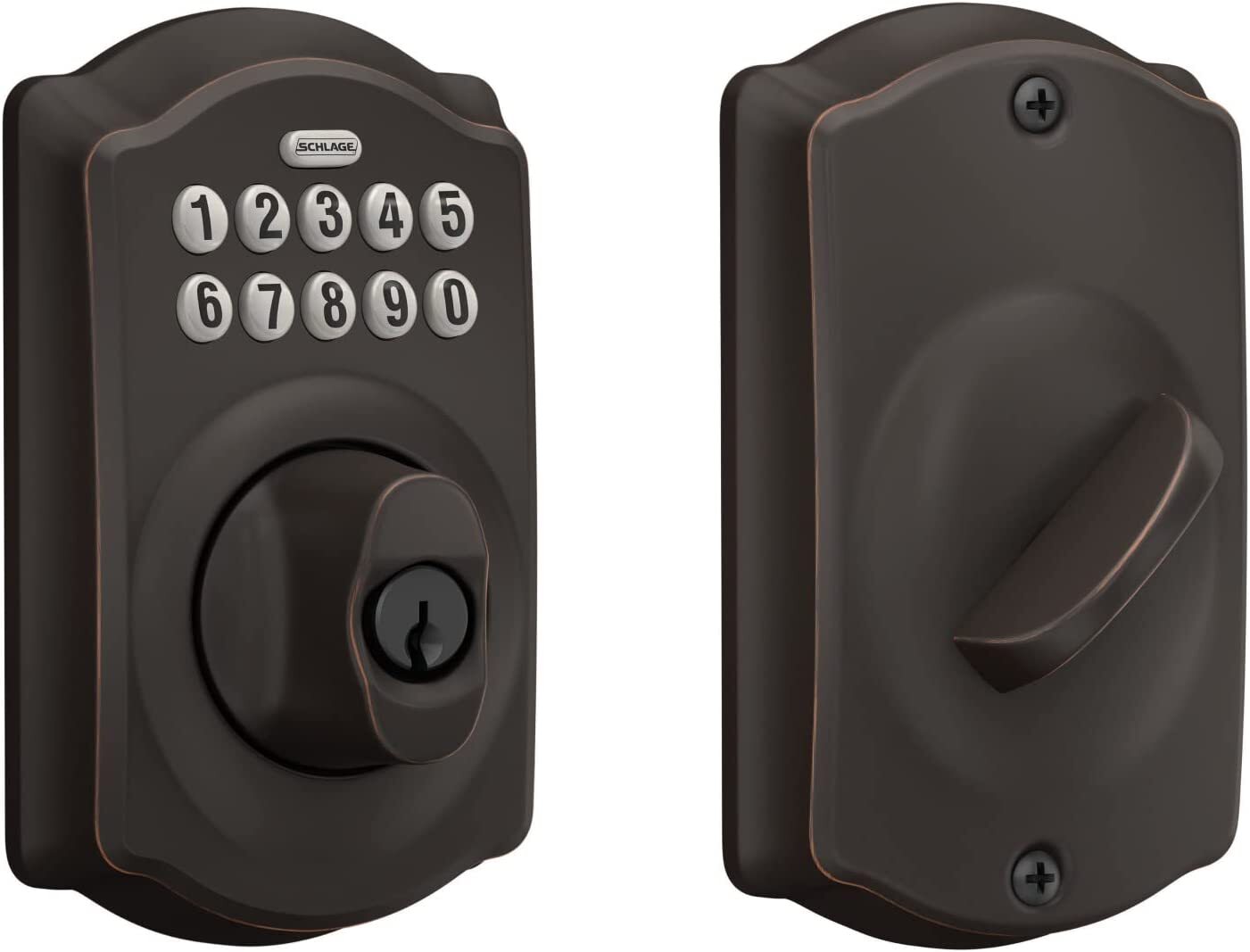 Schlage BE365 V CAM 716 Camelot Aged Bronze Keypad Deadbolt Schlage BE365 V CAM 716 Camelot Aged Bronze Keypad Deadbolt