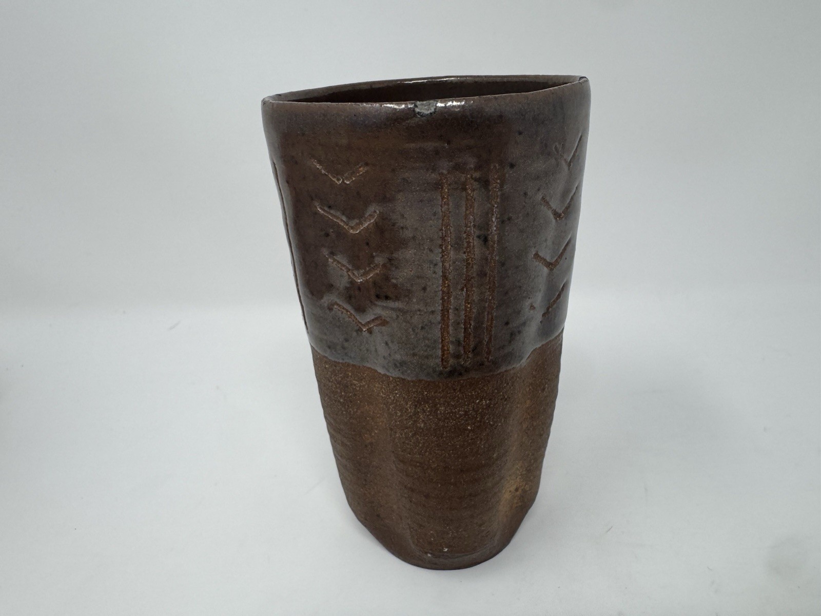 RARE Charles Loloma Hopi Studio Ceramic Pottery Tumbler Vase Signed 1953 Modern