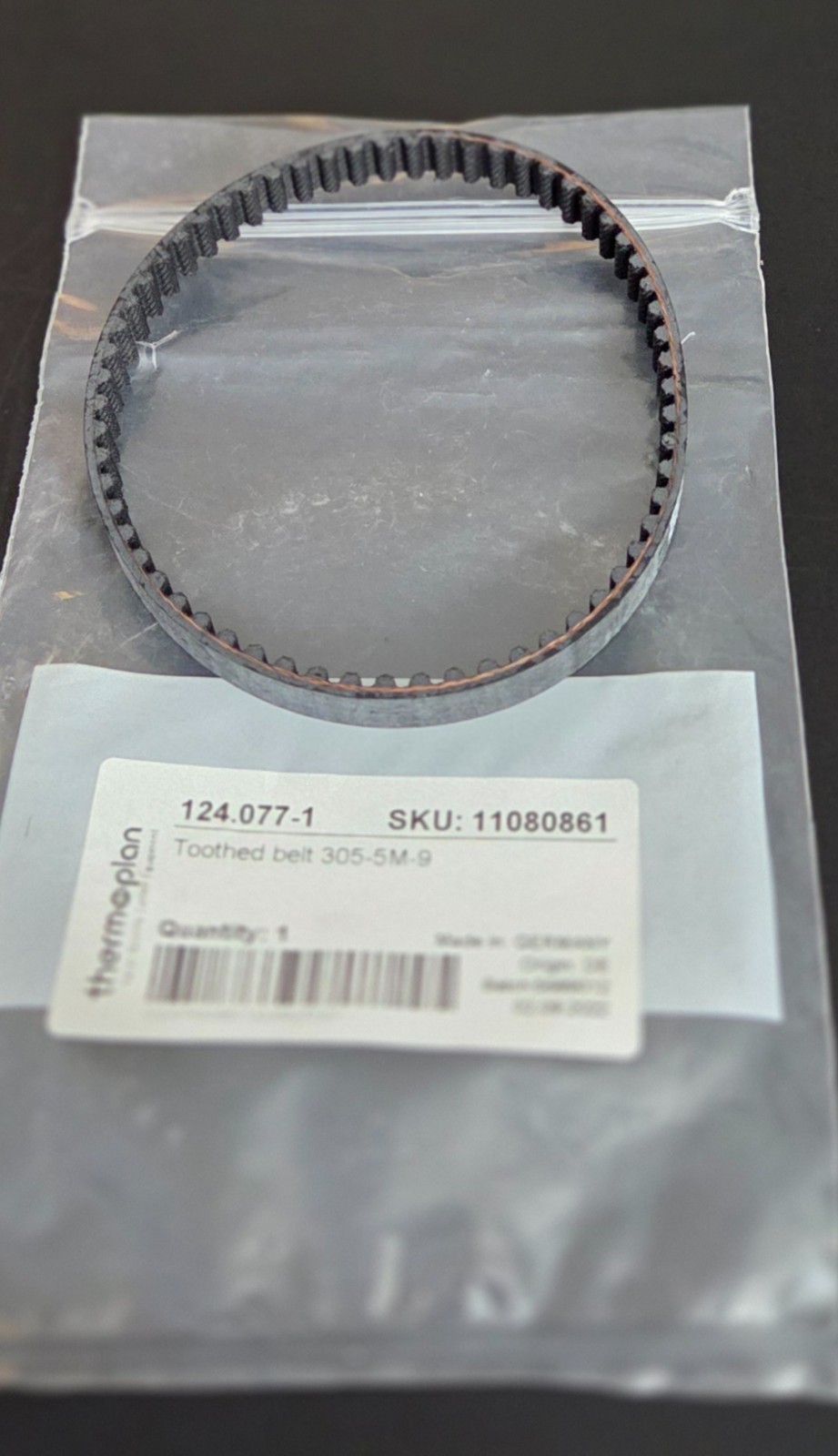 New Thermoplan Toothed Timing Belt 305-5M-9 124.077-1 SKU 11080861 | 41500.1005