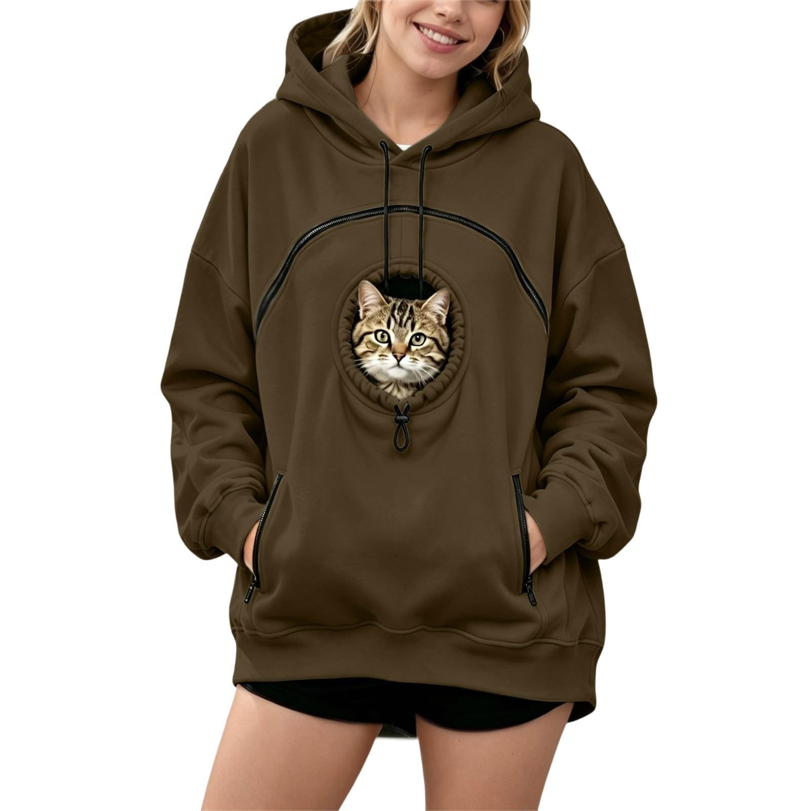 Pet Pouch Hoodie Cat Dog Carrier Hoodies with Pull Side Zip Pockets Hooded Pet Pouch Hoodie Cat Dog Carrier Hoodies with Pull Side Zip Pockets Hooded