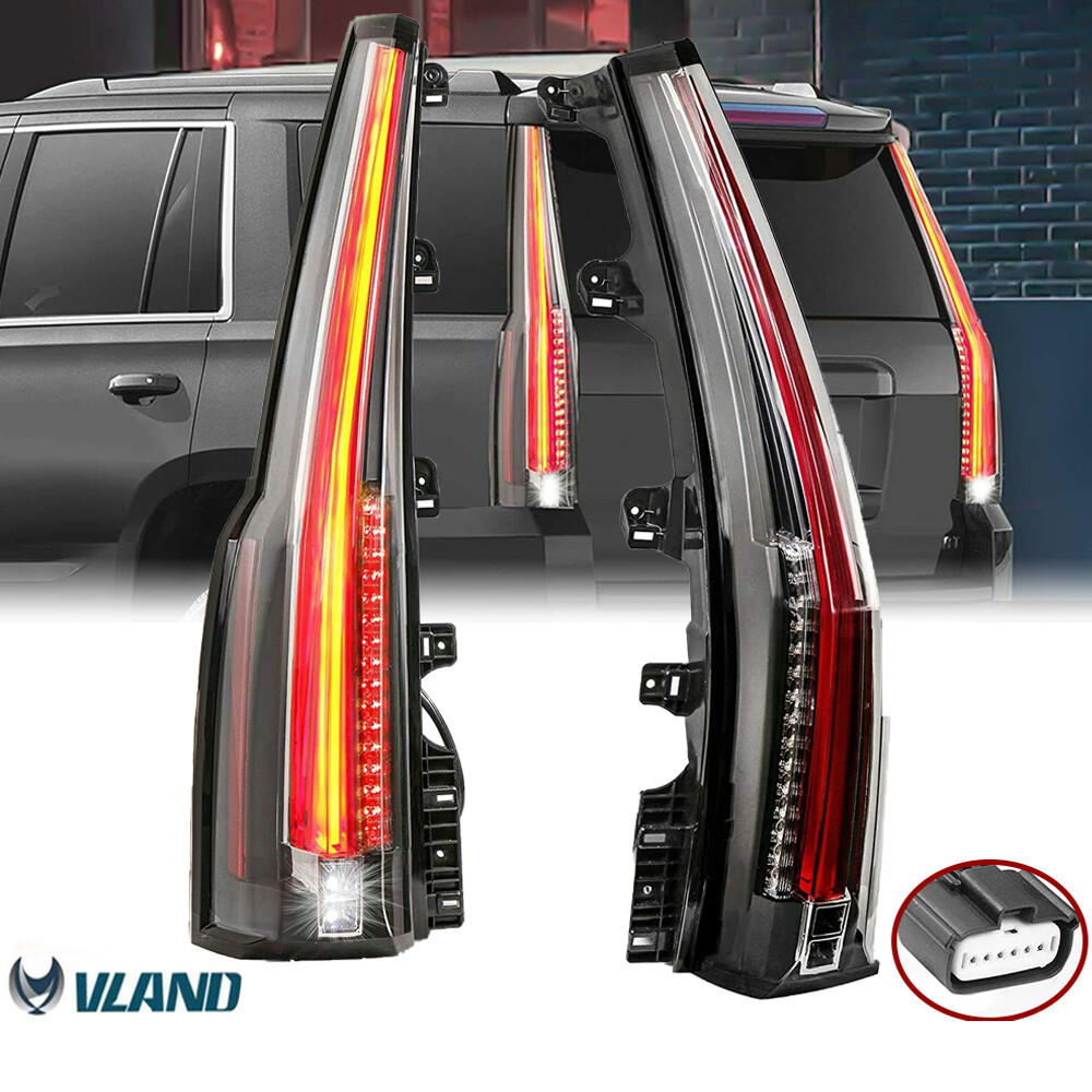 Pair VLAND Clear LED Tail Lights For 2015-2020 Chevrolet Tahoe/Suburban Rearlamp