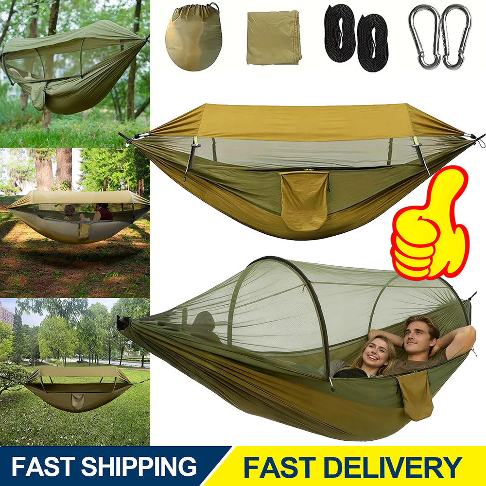 Hammock Tent With Mosquito Net And Rain Fly For 1-2 Preson Hiking Camping 440LBS