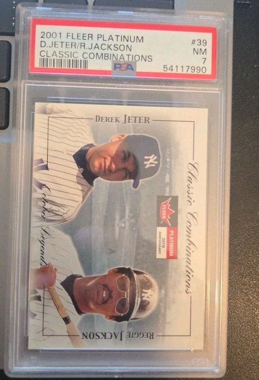 2001 Fleer Platinum - Classic Combinations Derek Jeter, Reggie Jackson PSA 7 #39 2001 Fleer Platinum - Classic Combinations Derek Jeter, Reggie Jackson PSA 7 #39