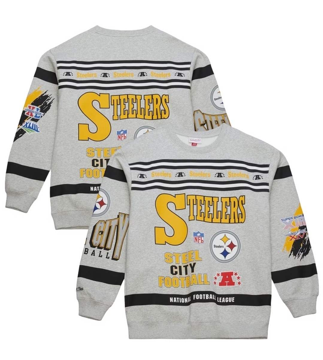 Pittsburgh Steelers All Over Print Vintage Fleece Crewneck Sweatshirt XL RARE Pittsburgh Steelers All Over Print Vintage Fleece Crewneck Sweatshirt XL RARE